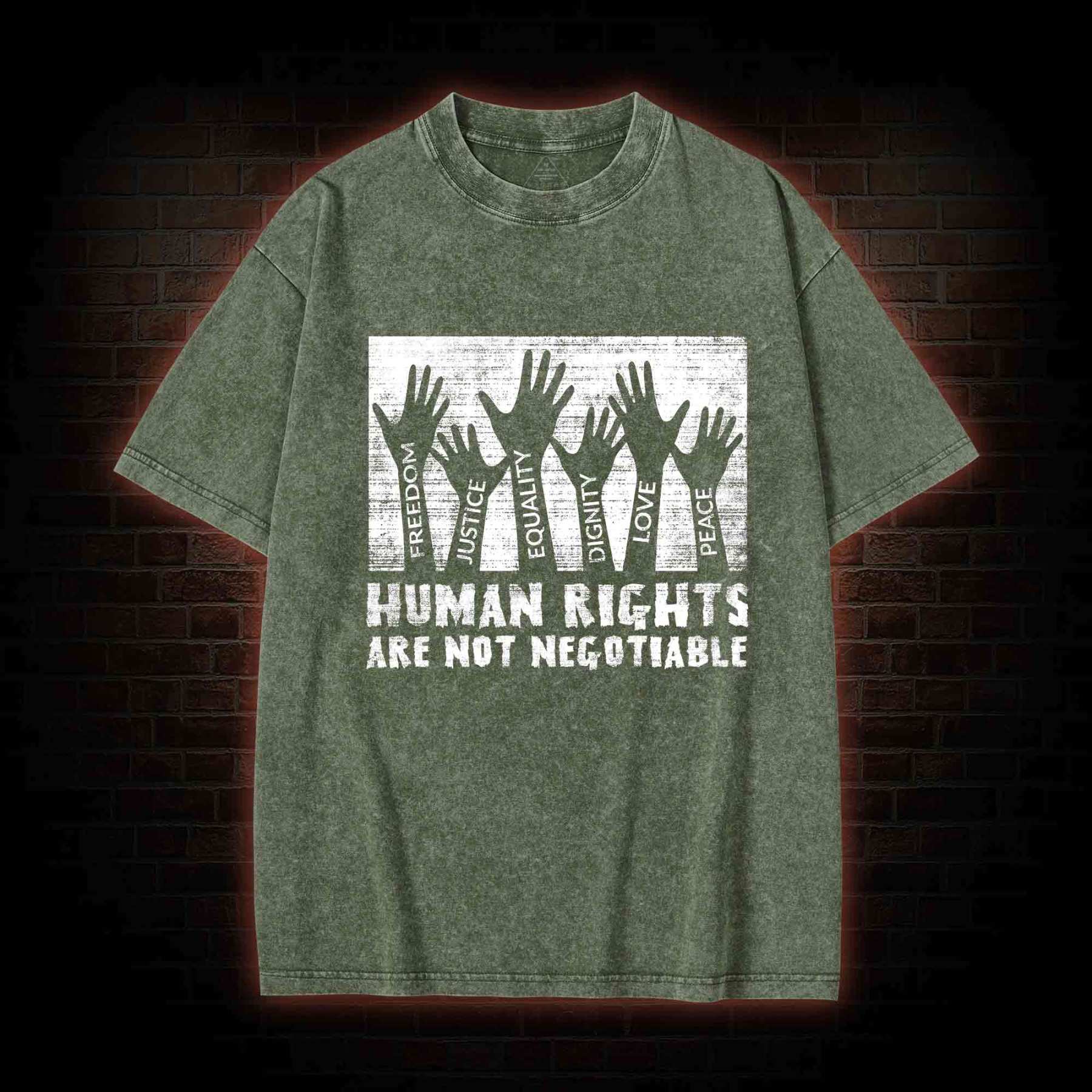Human Rights are not Negotiable Washed T-shirt