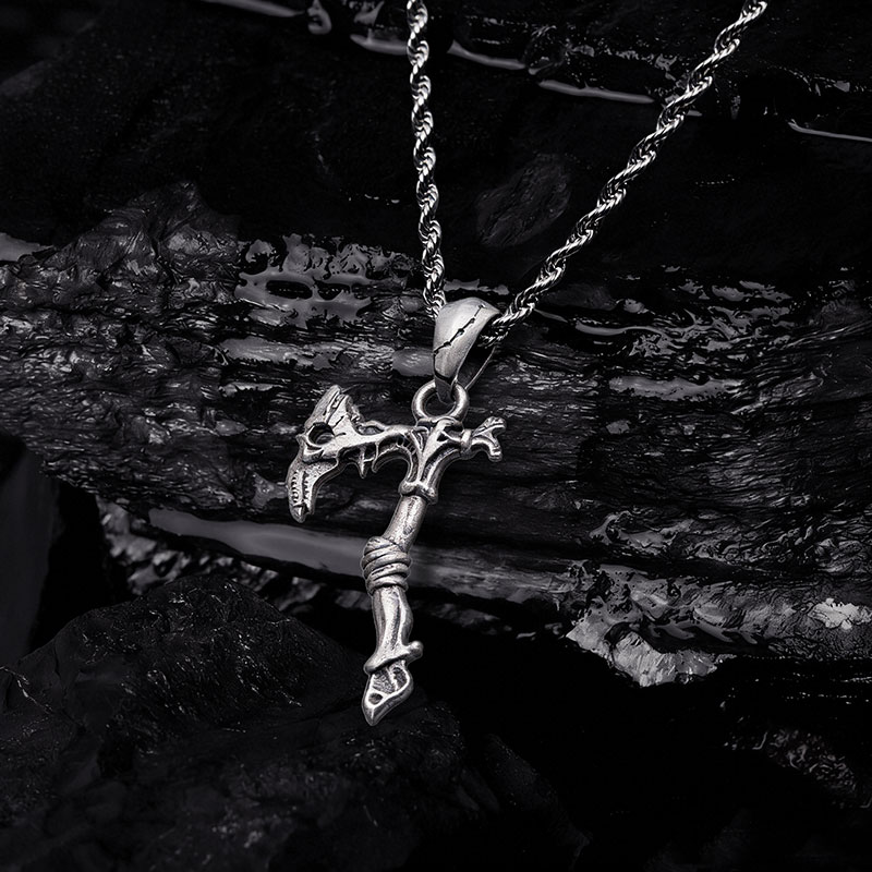 Bone Axe Sculptural Necklace