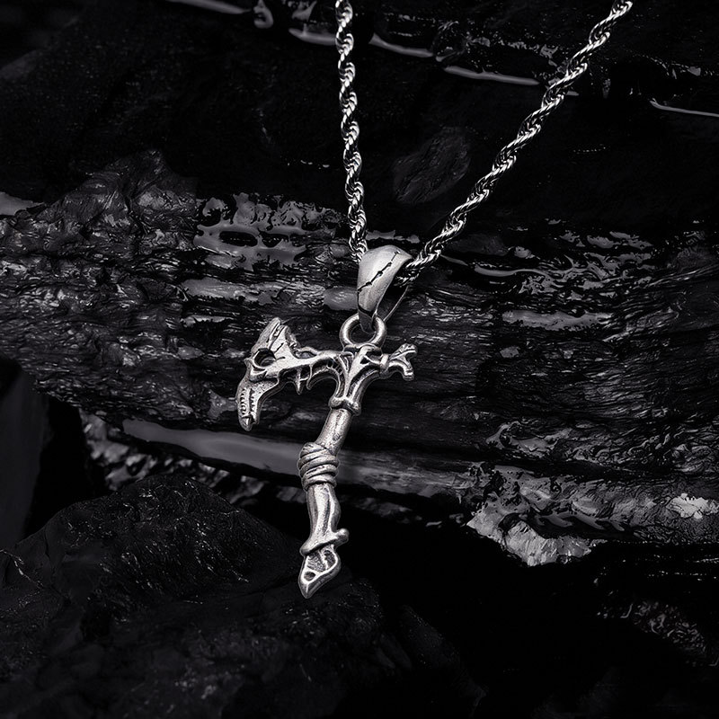 Bone Axe Sculptural Necklace