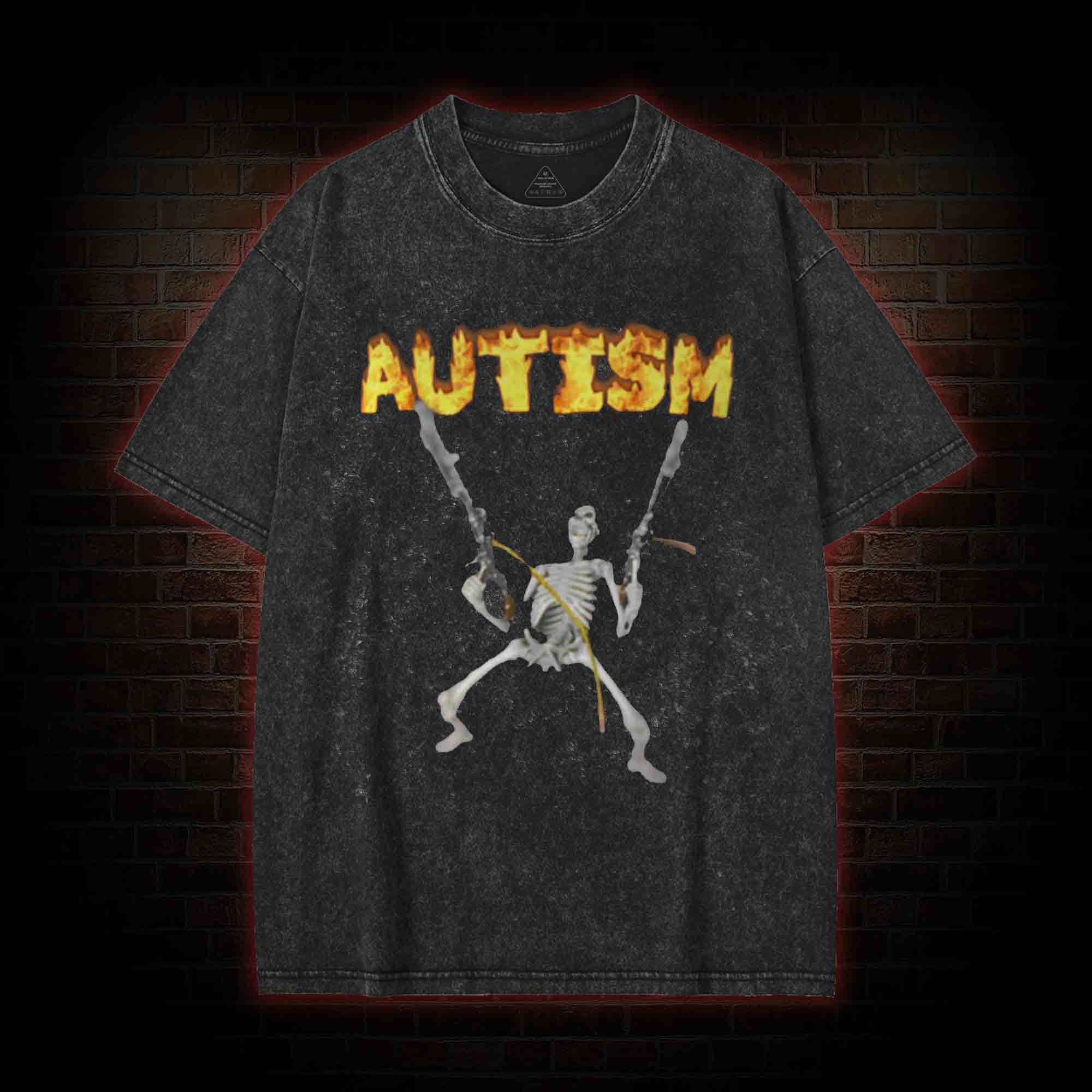 Autism Skeleton Washed T-shirt