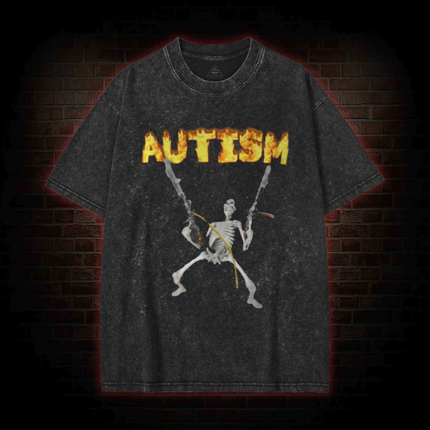 Autism Skeleton Washed T-shirt