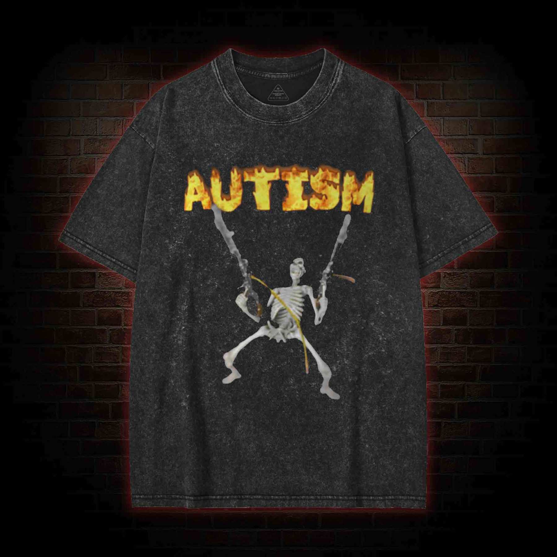 Autism Skeleton Washed T-shirt