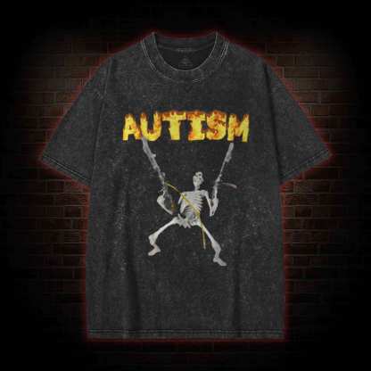 Autism Skeleton Washed T-shirt
