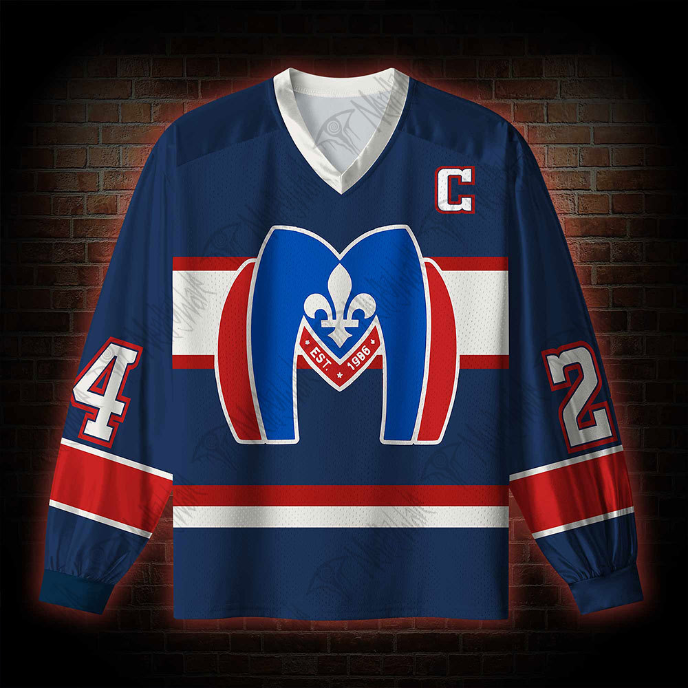 I Love Hockey Boys V-Neck Long Sleeve Jersey