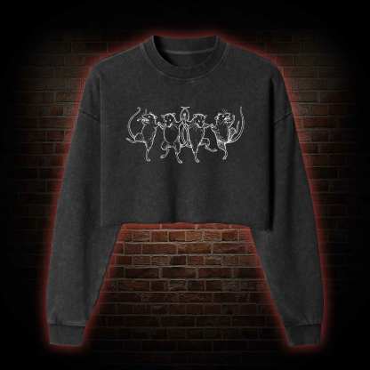 Dancing Rats Washed Cropped Sweatshirts