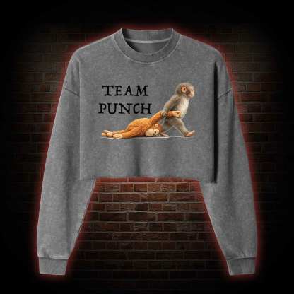 Team Punch Washed Cropped Sweatshirts