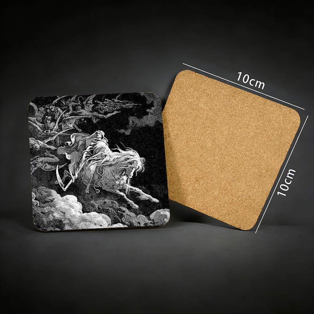 Death on the Pale Horse Cork Coasters