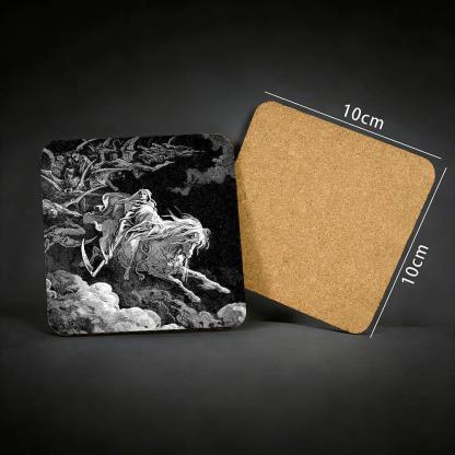 Death on the Pale Horse Cork Coasters
