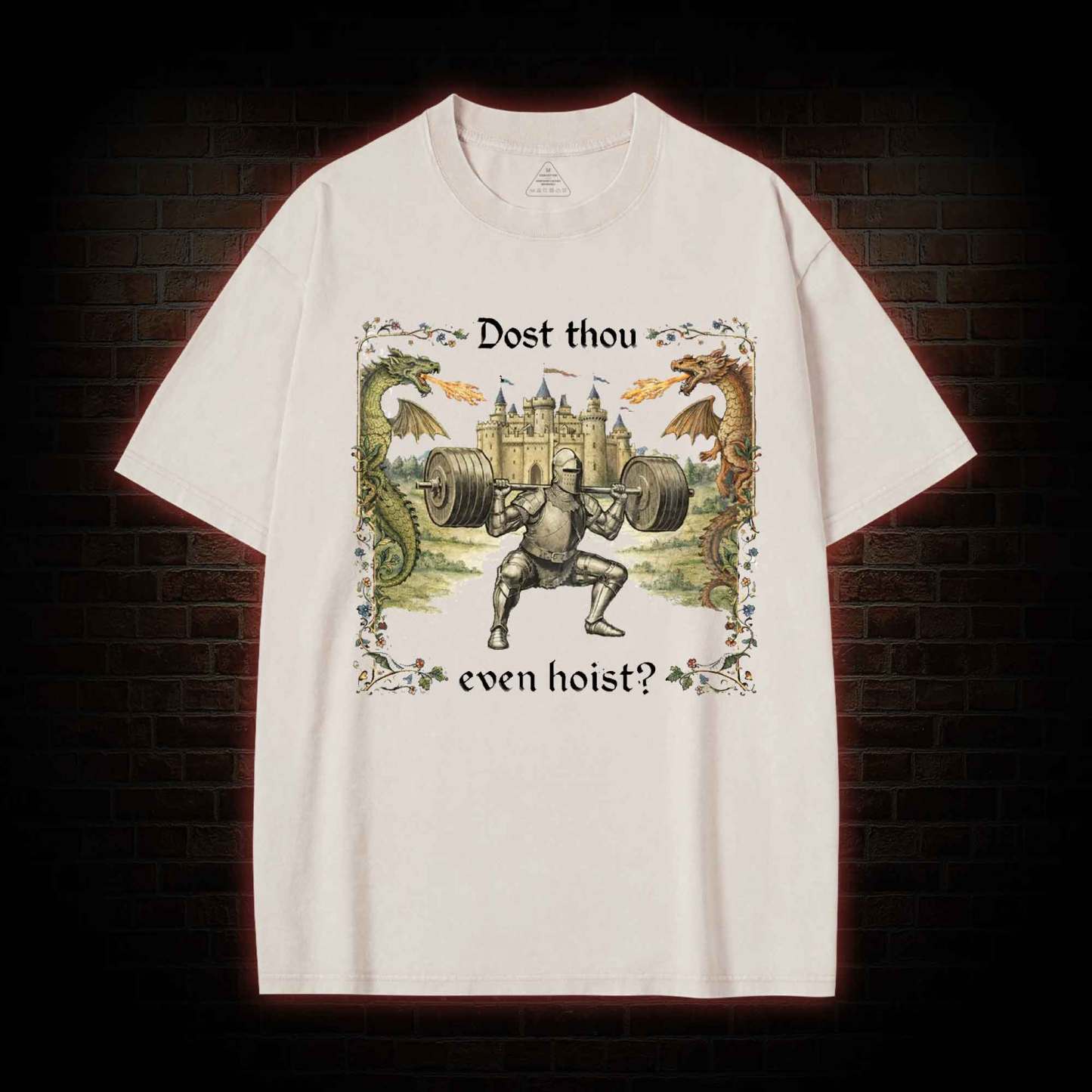 Dost Thou Even Hoist Medieval Gym Washed T-shirt