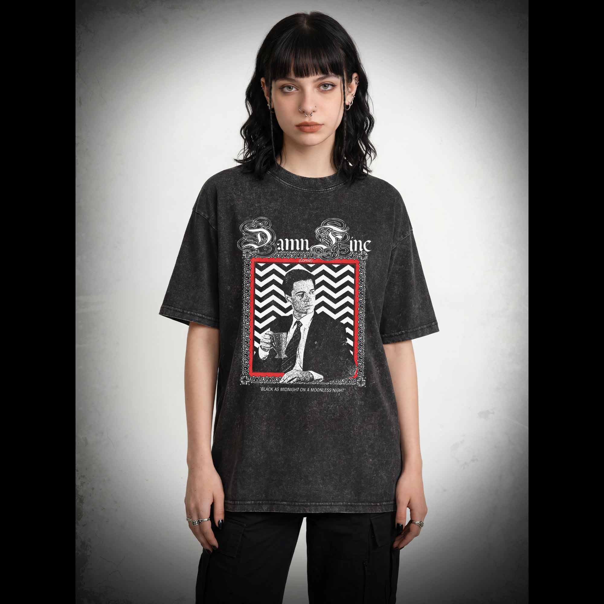 Black as Midnight on a Moonless Night Washed T-shirt