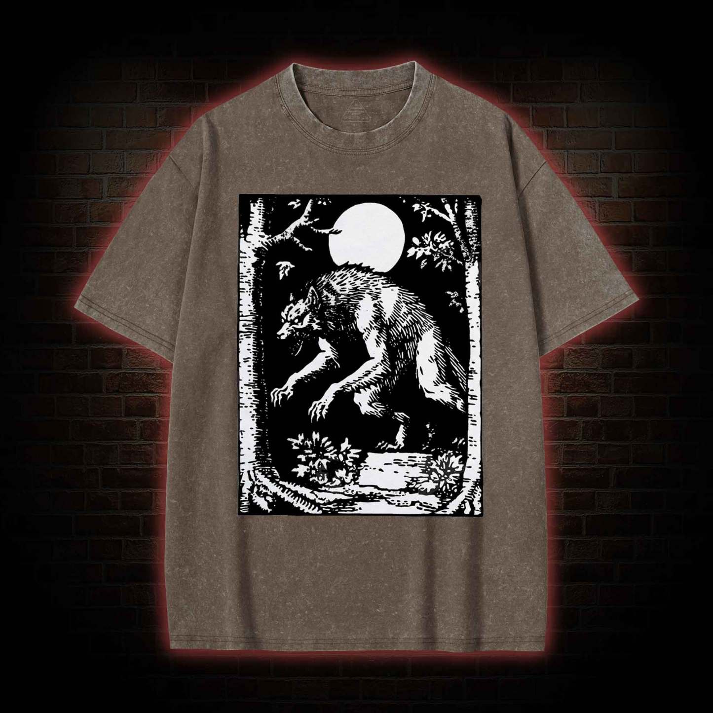 Werewolf Creepy Washed T-shirt