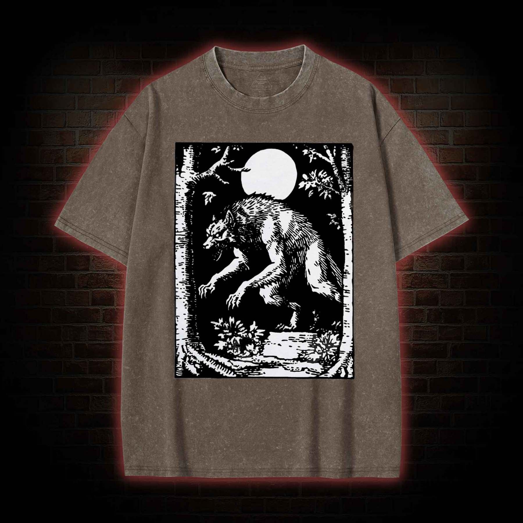 Werewolf Creepy Washed T-shirt