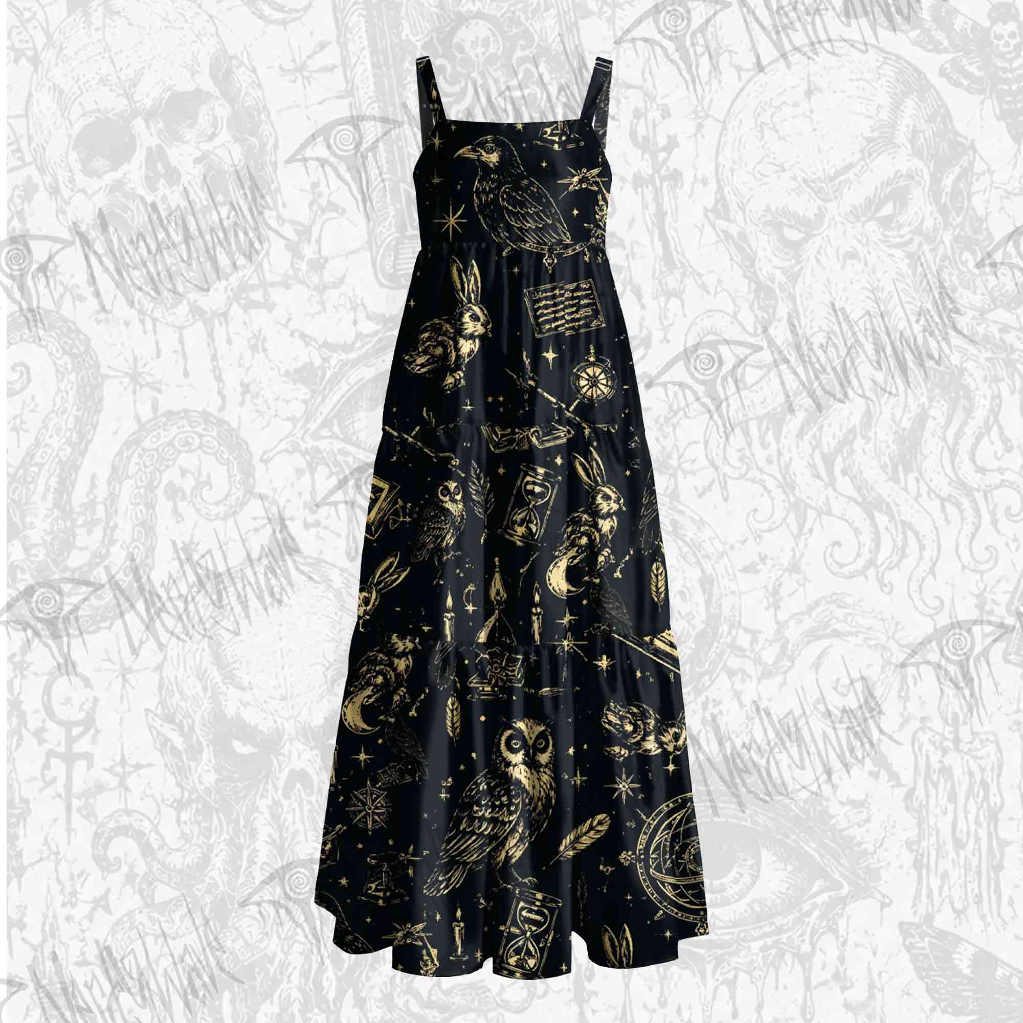 Celestial Familiars Wide Straps Maxi Dress