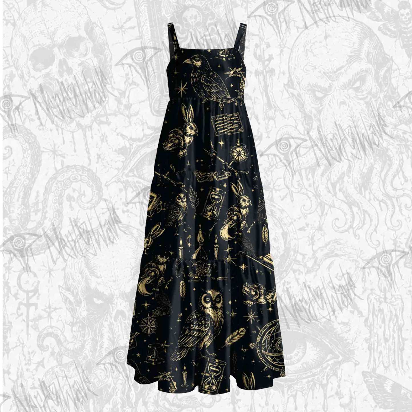 Celestial Familiars Wide Straps Maxi Dress
