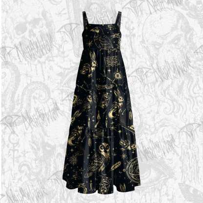 Celestial Familiars Wide Straps Maxi Dress