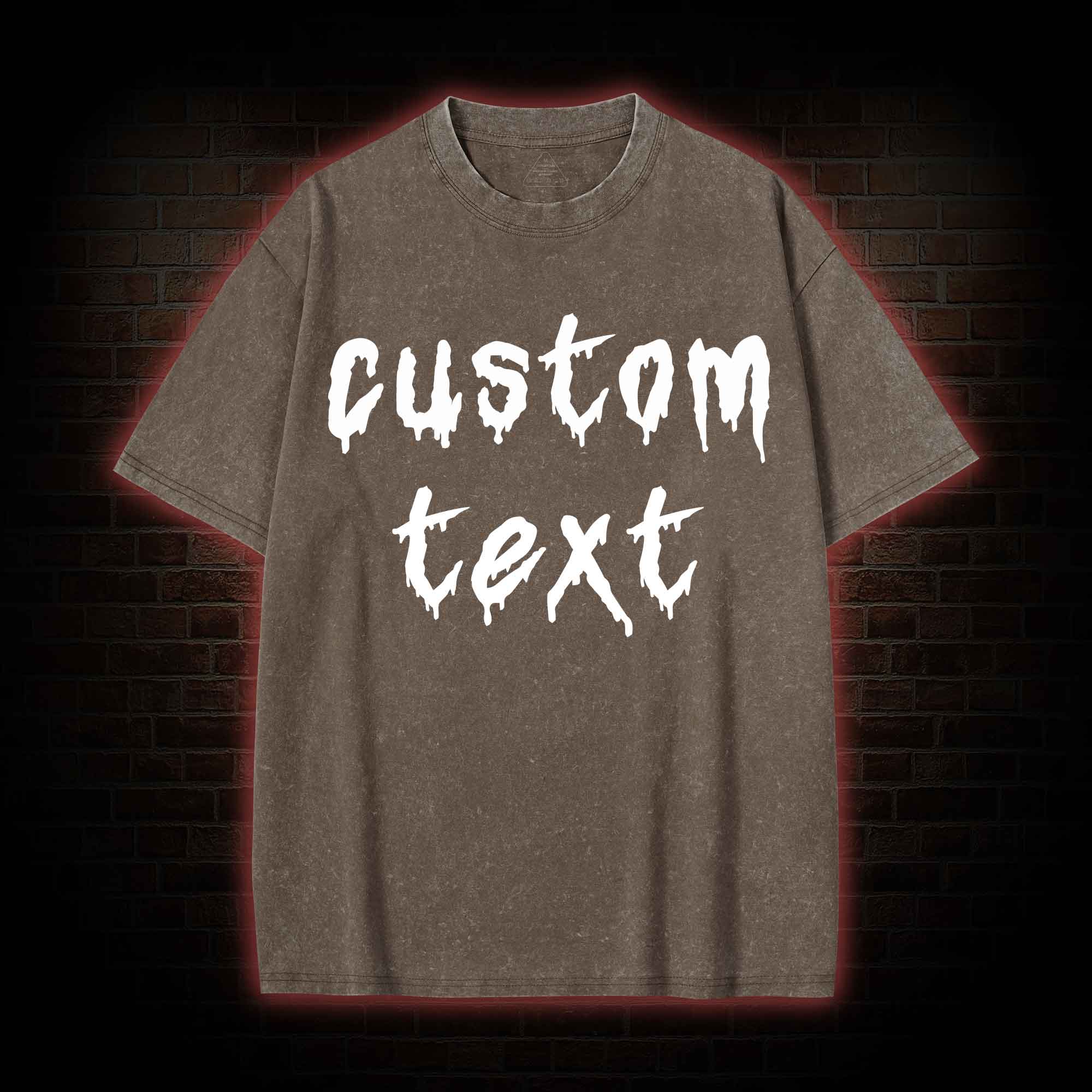 Personalized Text Washed T-shirt