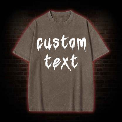 Personalized Text Washed T-shirt