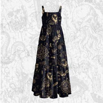 Celestial Familiars Wide Straps Maxi Dress