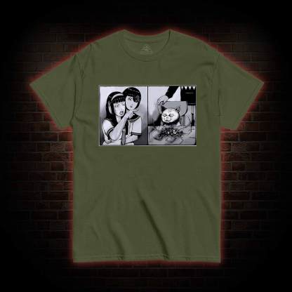 Girl Yelling at a Creepy Cat T-shirt 