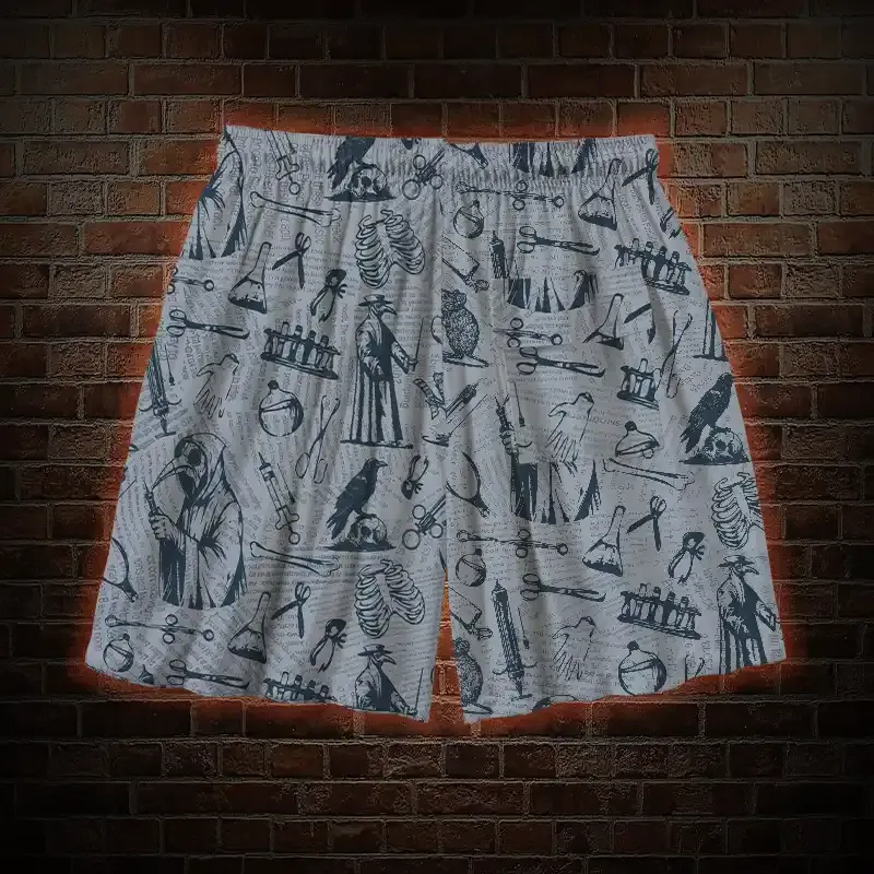 Black Death Mens Swim Trunks