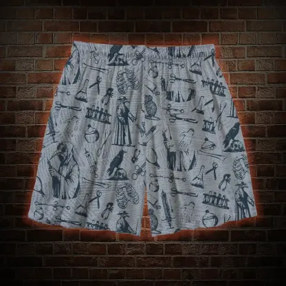Black Death Mens Swim Trunks