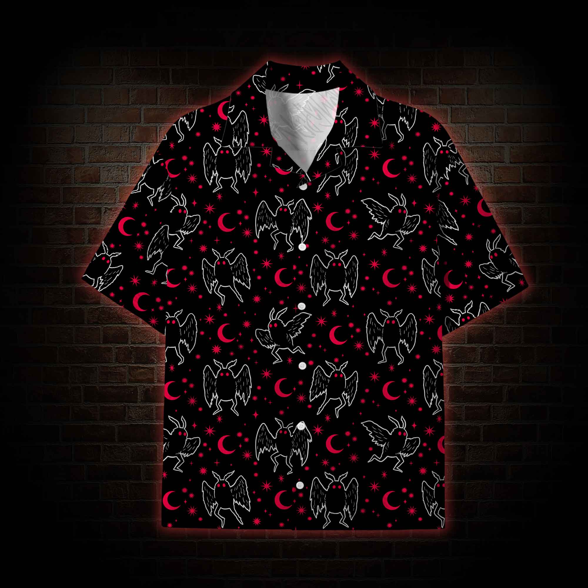 Mothman Night Lightweight Hawaiian Shirt