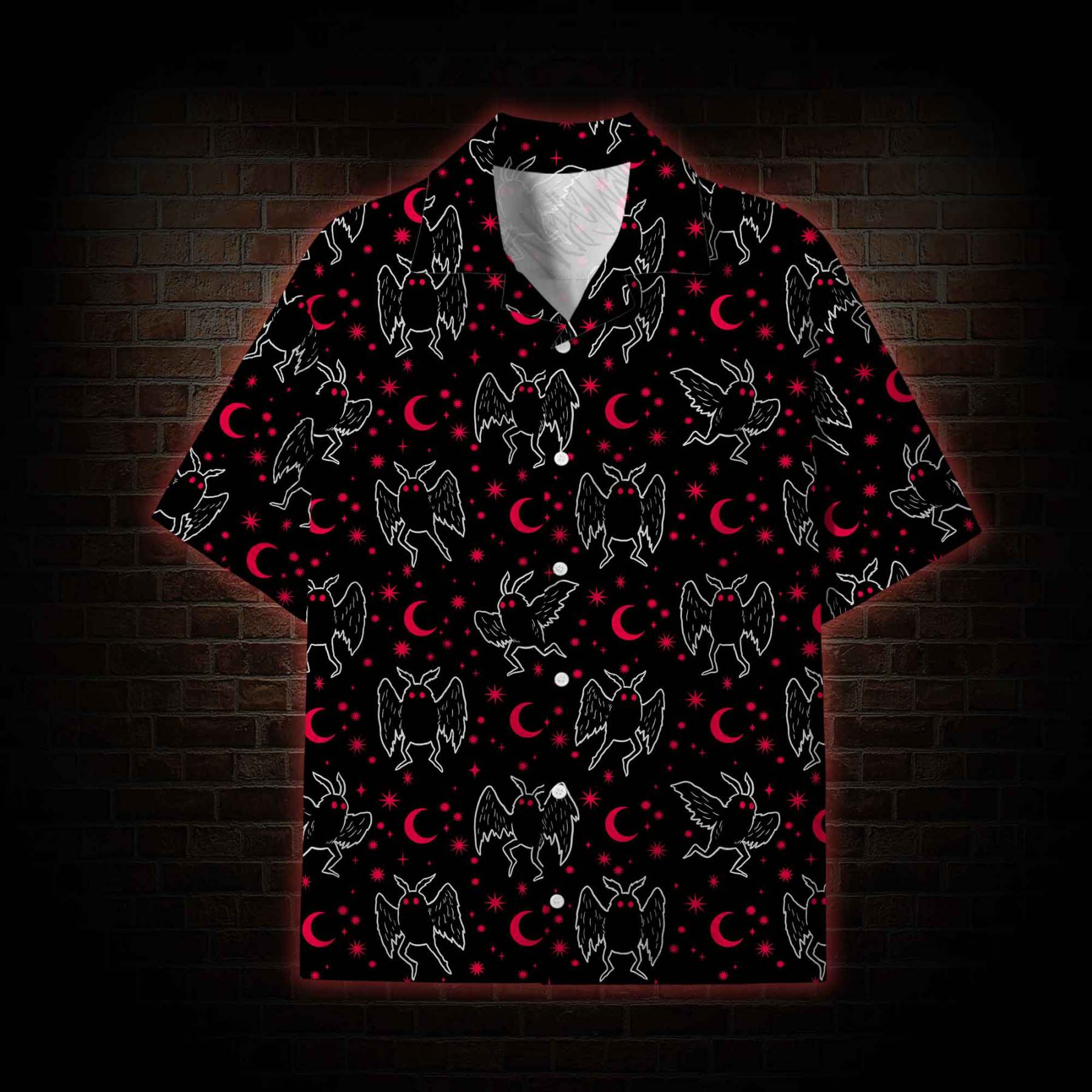 Mothman Night Lightweight Hawaiian Shirt