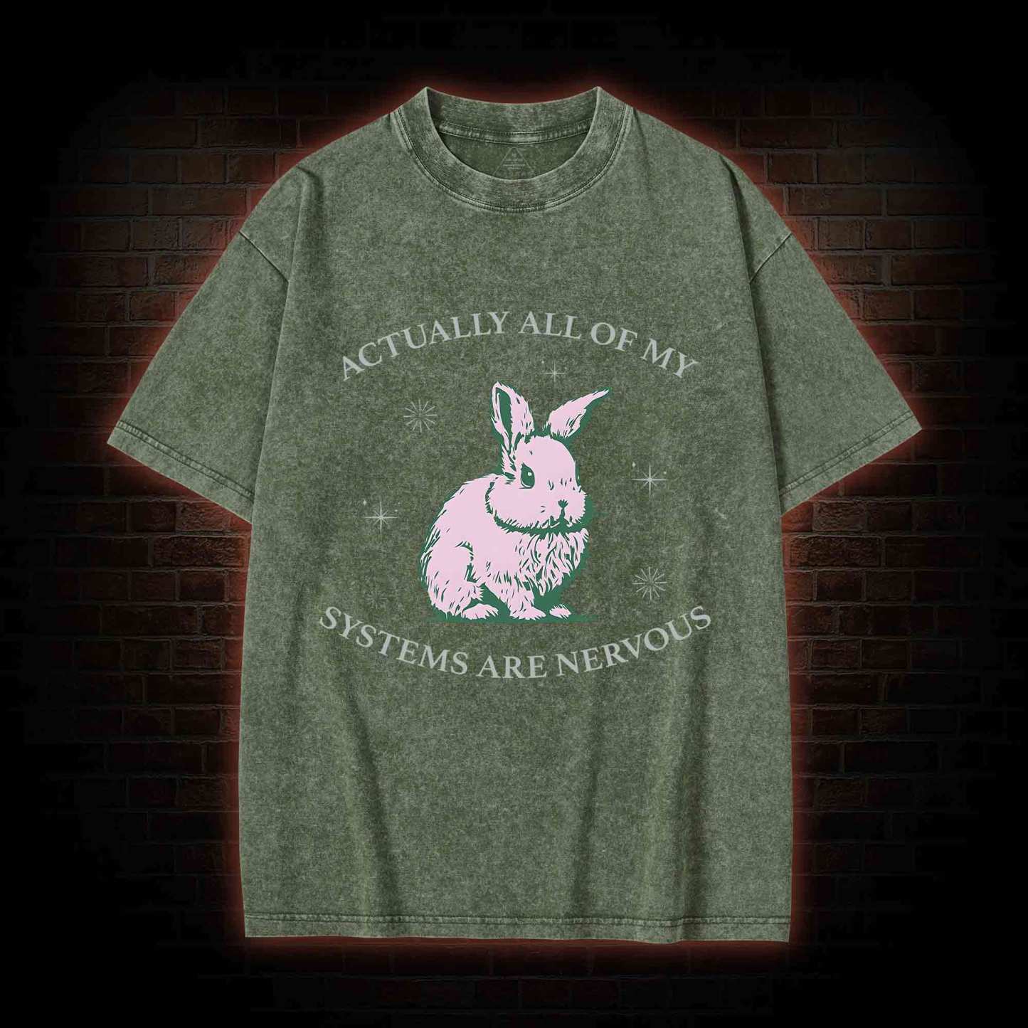 Actually All Of My Systems Are Nervous Washed T-shirt