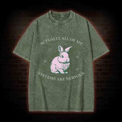 Actually All Of My Systems Are Nervous Washed T-shirt