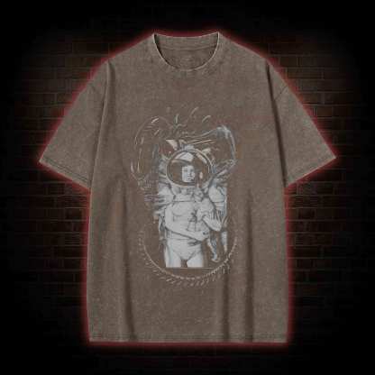 Alien Ripley Jonesy Sci-fi Horror Washed T-shirt