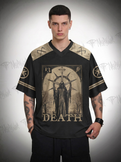 Vintage Death in Cloak Tarot Card Oversized Jersey