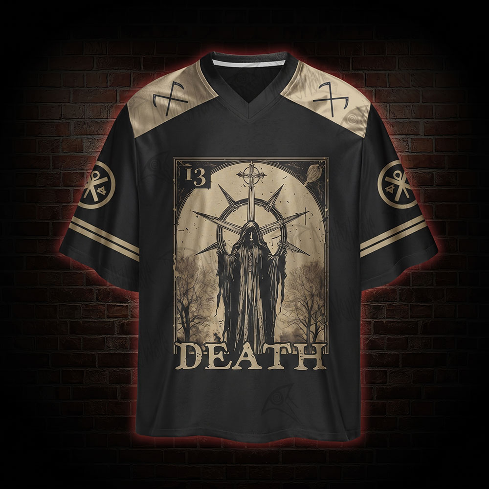 Vintage Death in Cloak Tarot Card Oversized Jersey