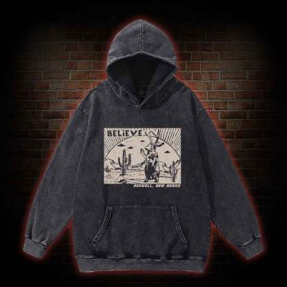 Believe Roswell New Nexico Washed Hoodie