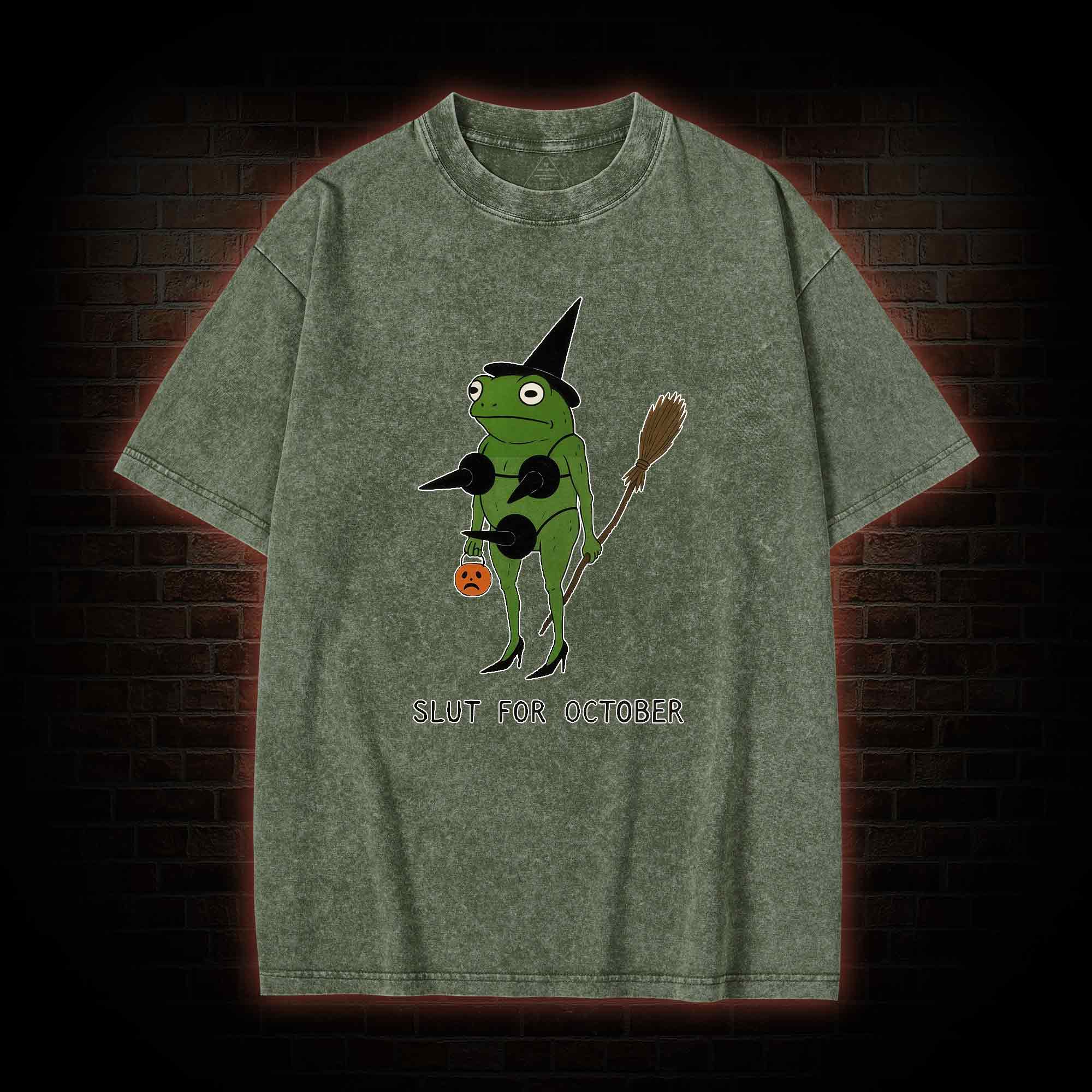 Slut for October Washed T-shirt