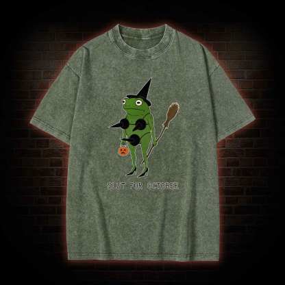 Slut for October Washed T-shirt