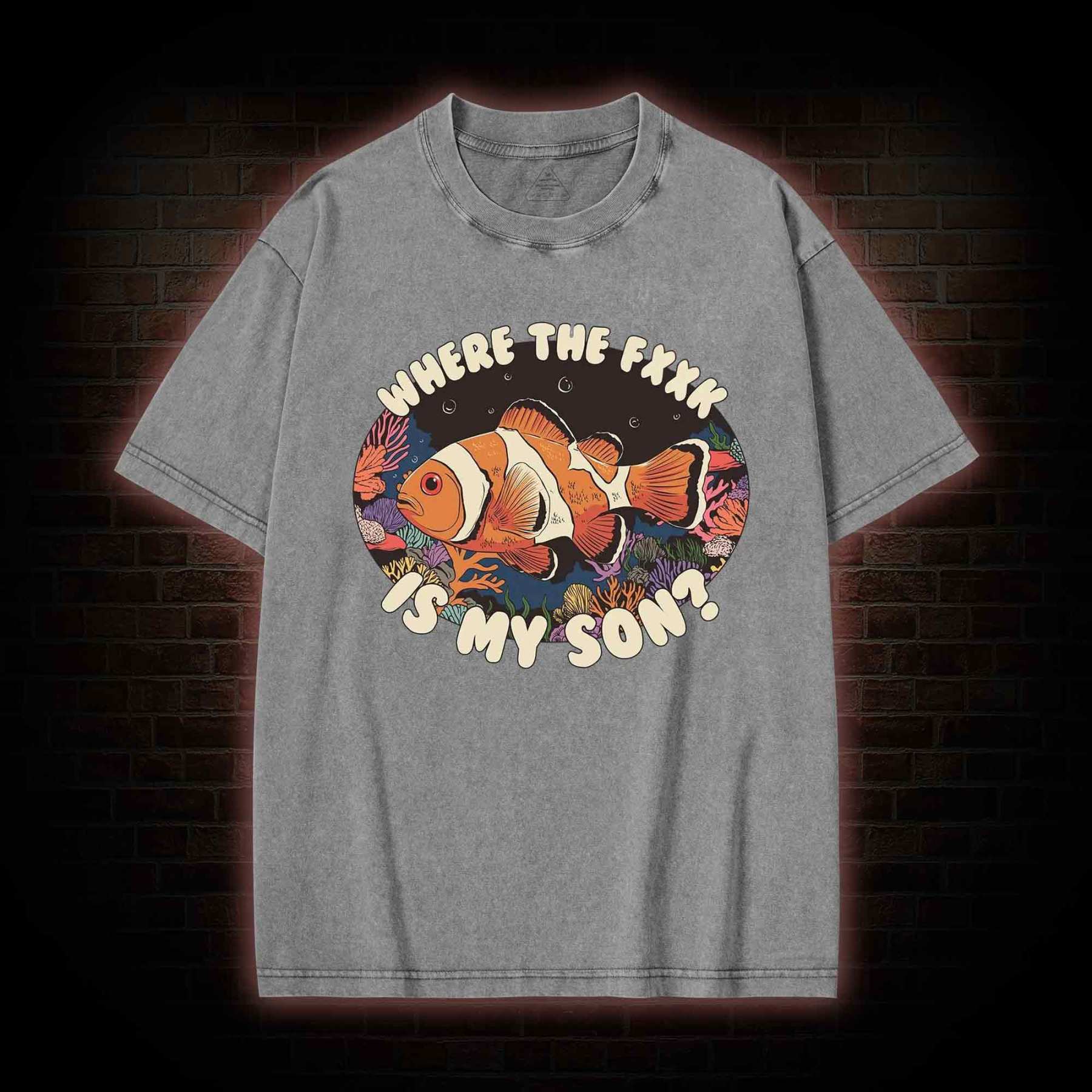 Where is My Son Washed T-shirt
