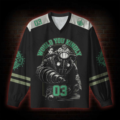 Would You Kindly V-Neck Long Sleeve Jersey