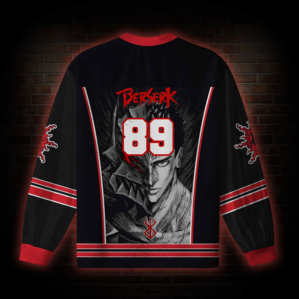 Black Swordsman V-Neck Long Sleeve Jersey