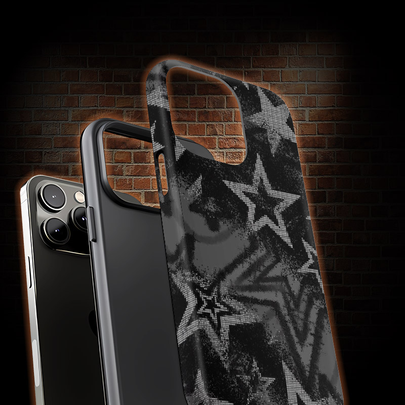 Grunge Black Star Phone Case