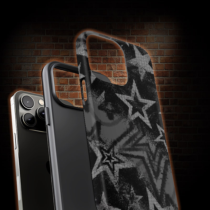 Grunge Black Star Phone Case