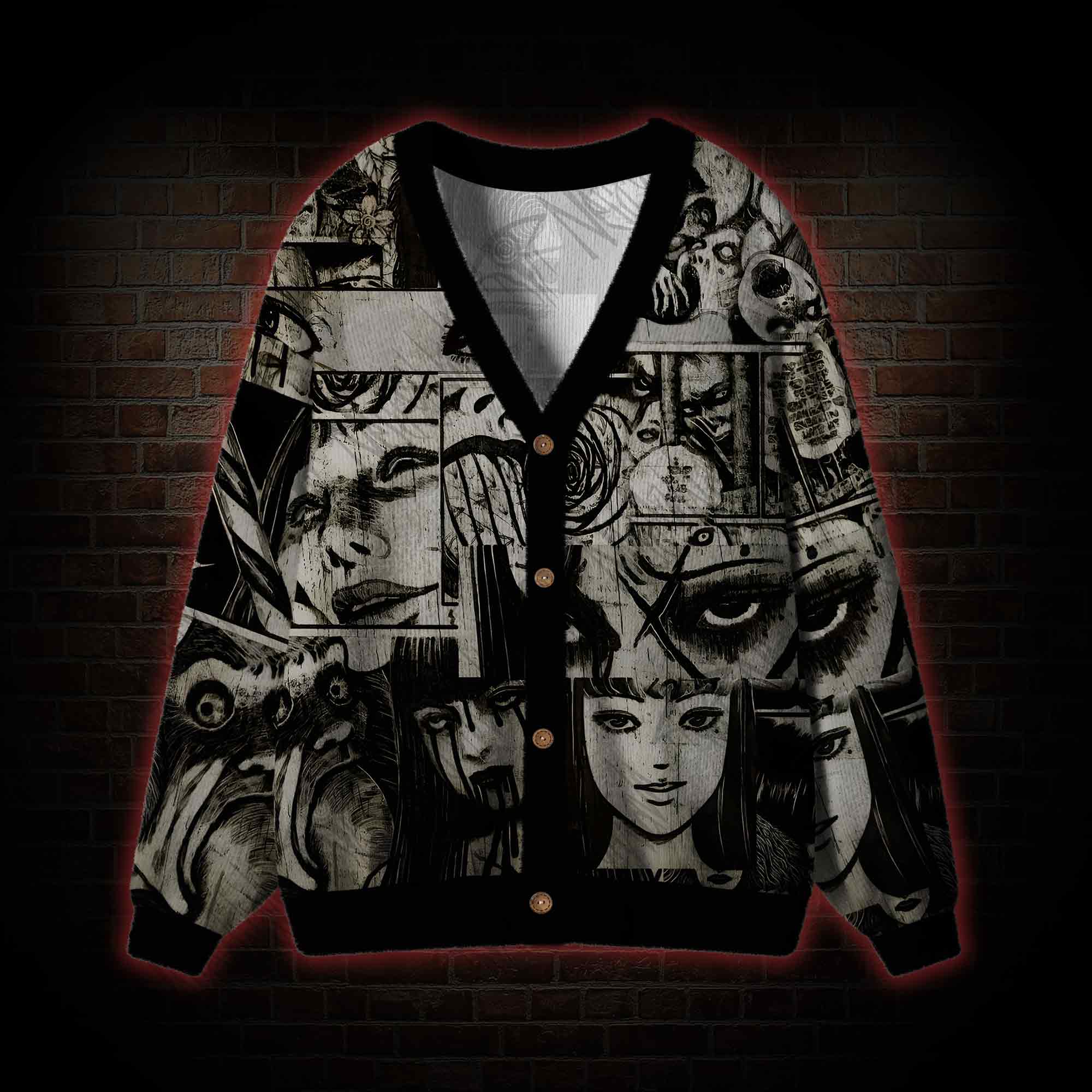 Eyes of Horror Cardigan Sweater