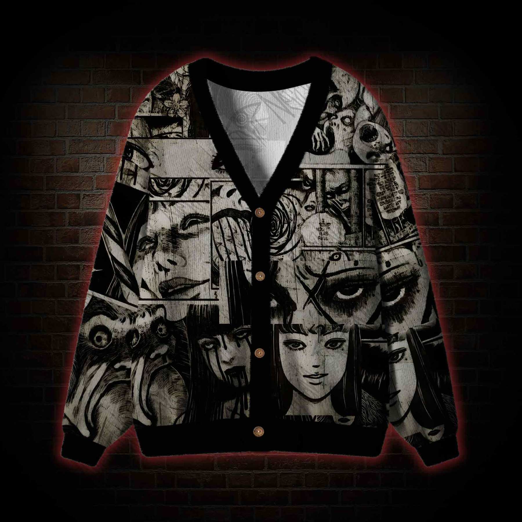 Eyes of Horror Cardigan Sweater