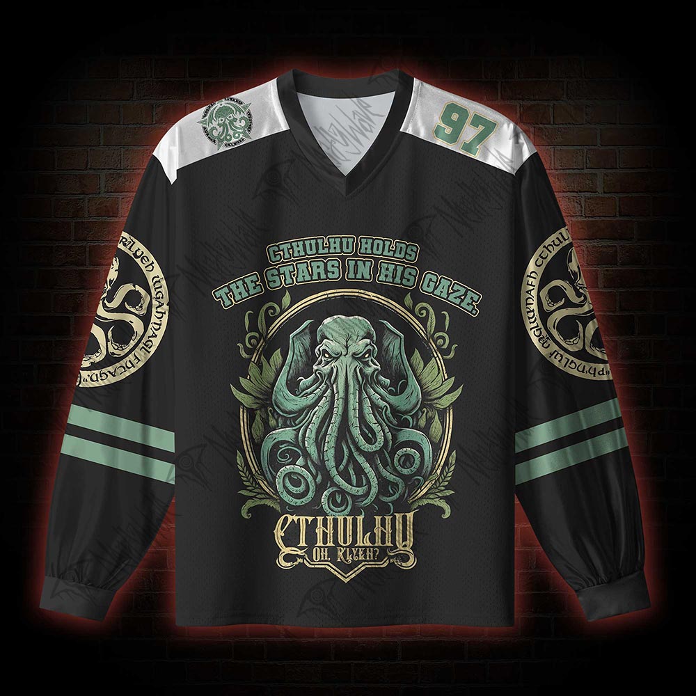 Cthulhu Gaze V-Neck Long Sleeve Jersey