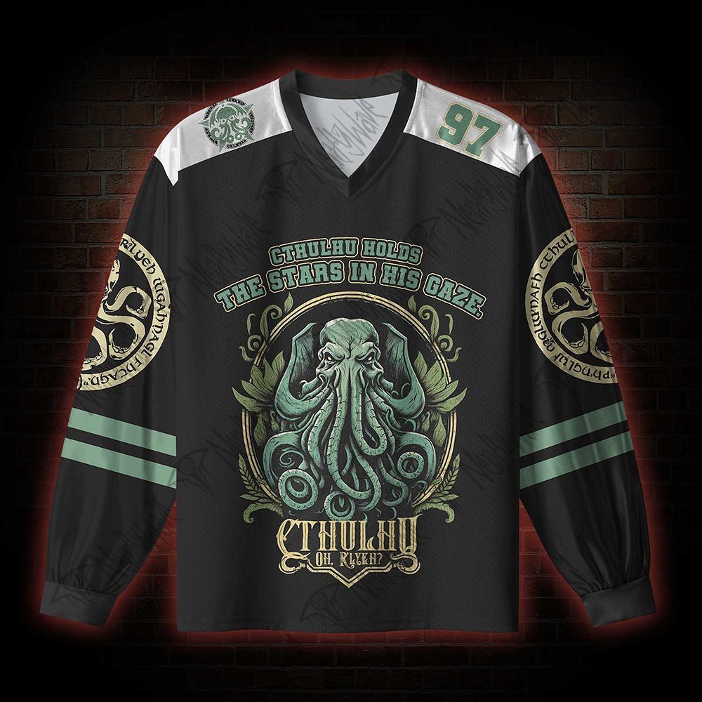 Cthulhu Gaze V-Neck Long Sleeve Jersey