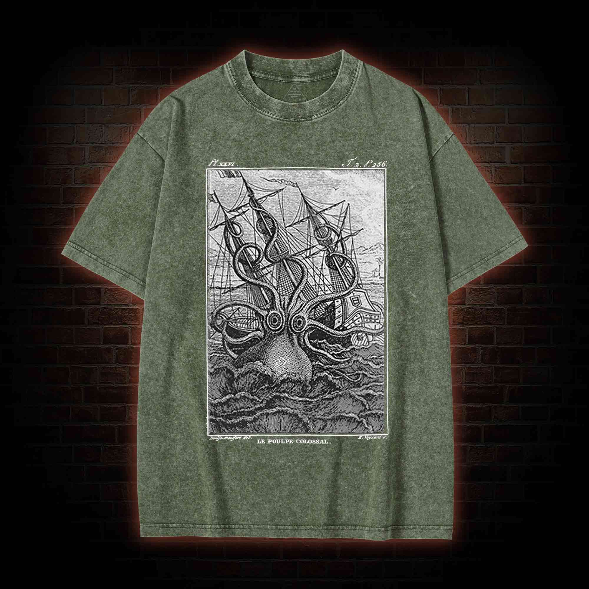 Giant Octopus Washed T-shirt