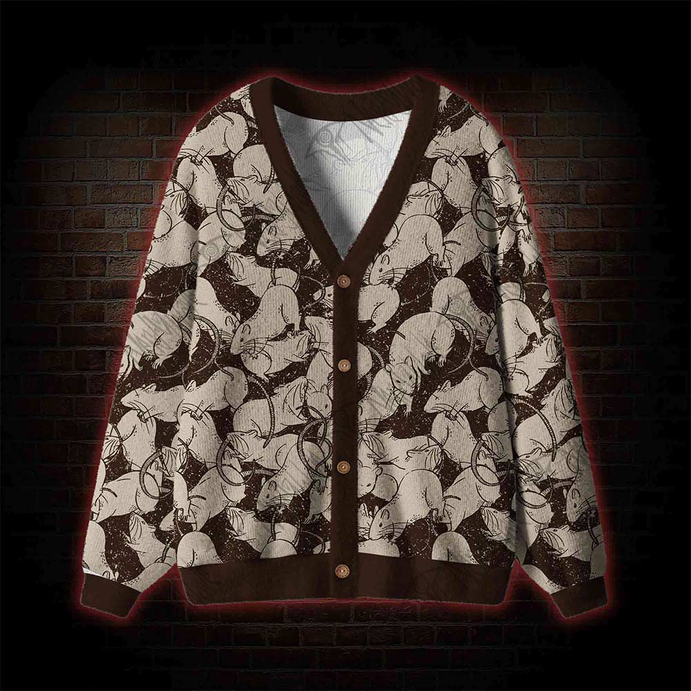 Black Death Button-up Cardigan Sweater