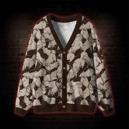 Black Death Button-up Cardigan Sweater