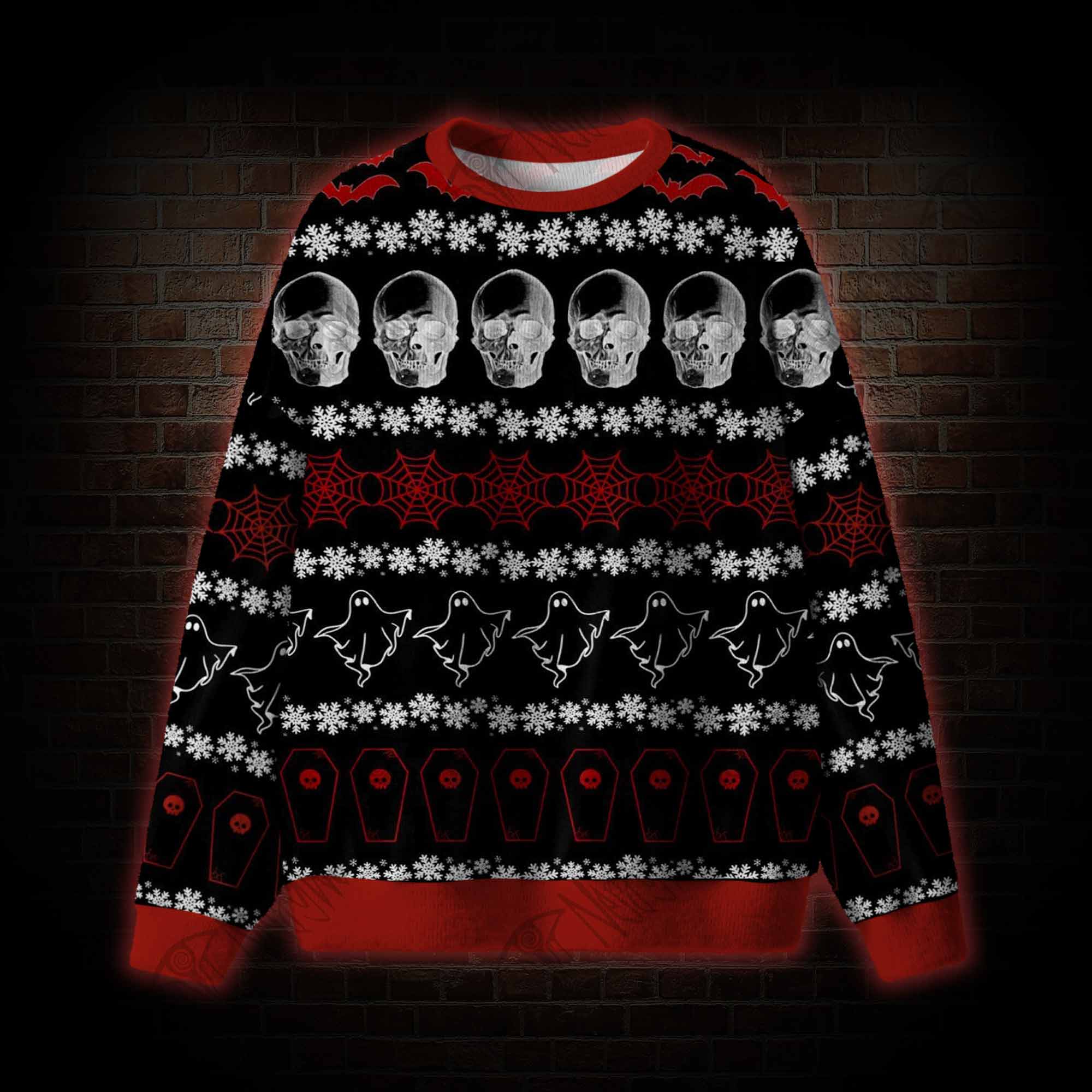 Gothic Skulls, Ghosts & Bats Ugly Sweatshirts