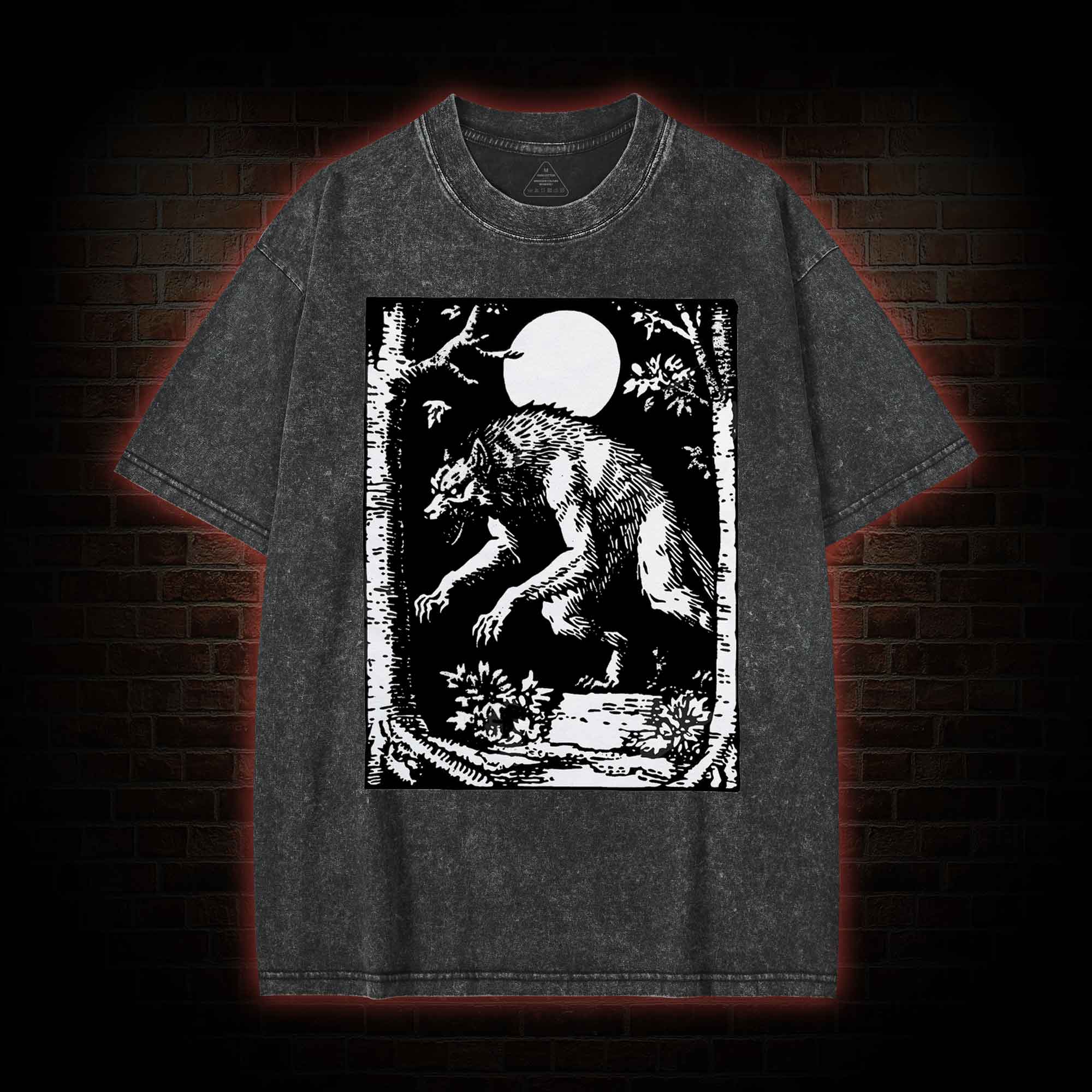 Werewolf Creepy Washed T-shirt