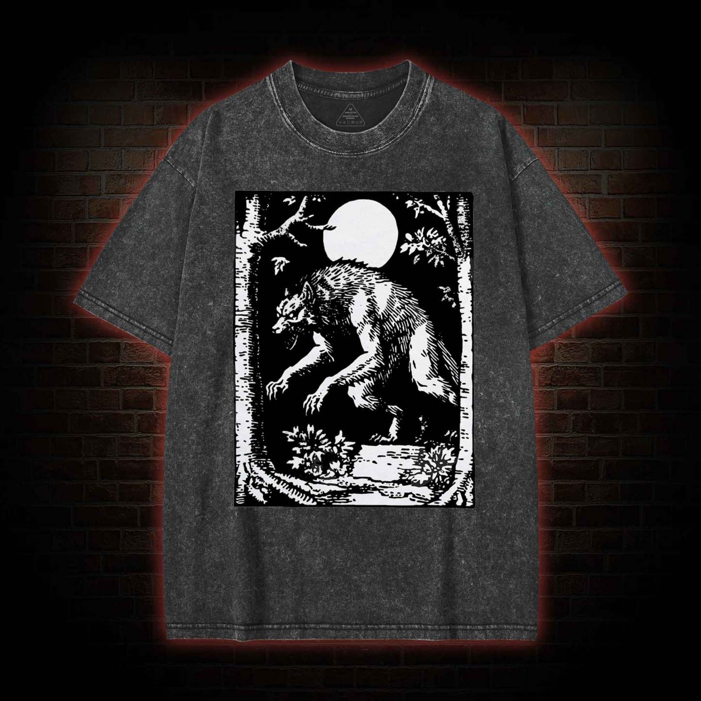 Werewolf Creepy Washed T-shirt